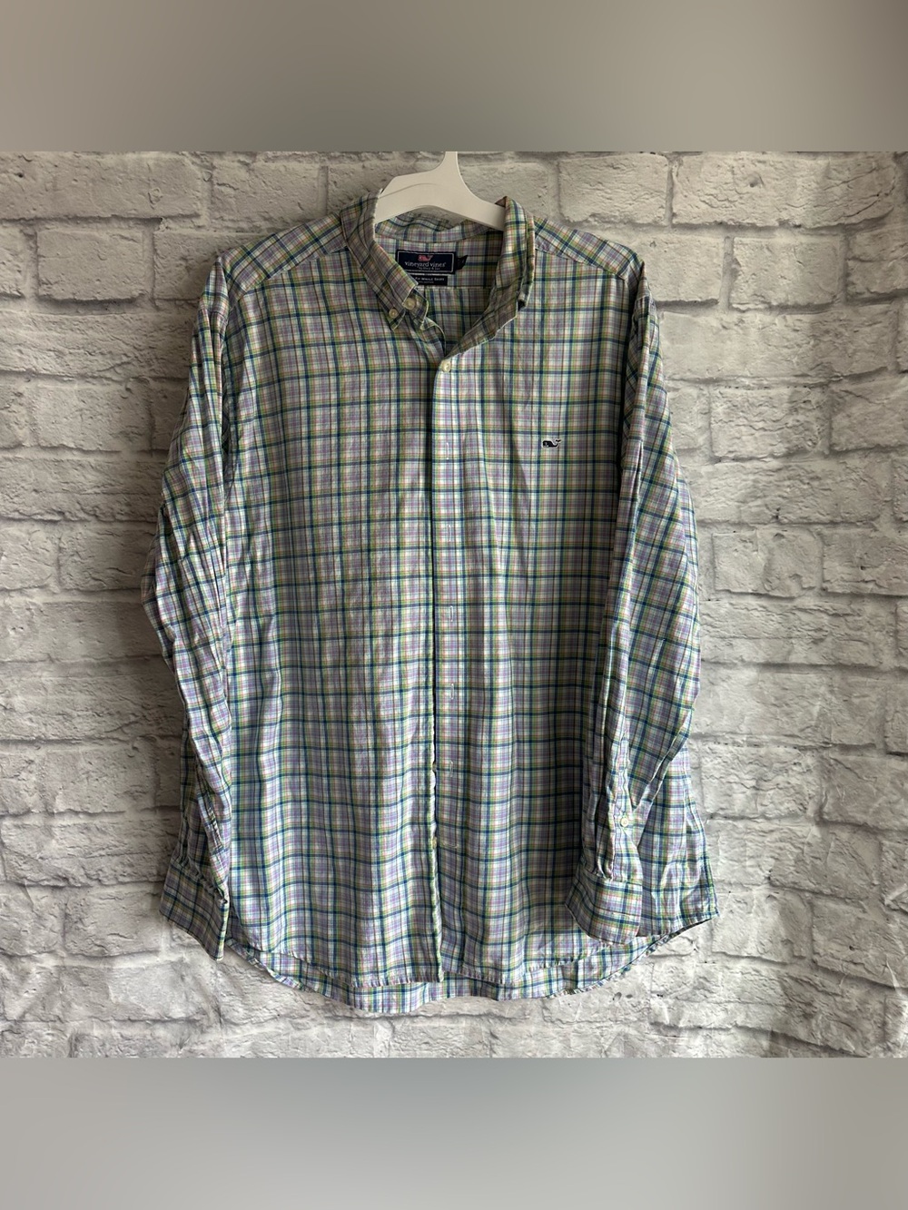PREOWNED VINEYARD VINES SLIM FIT WHALE SHIRT COTTON MENS XL MULTICOLOR